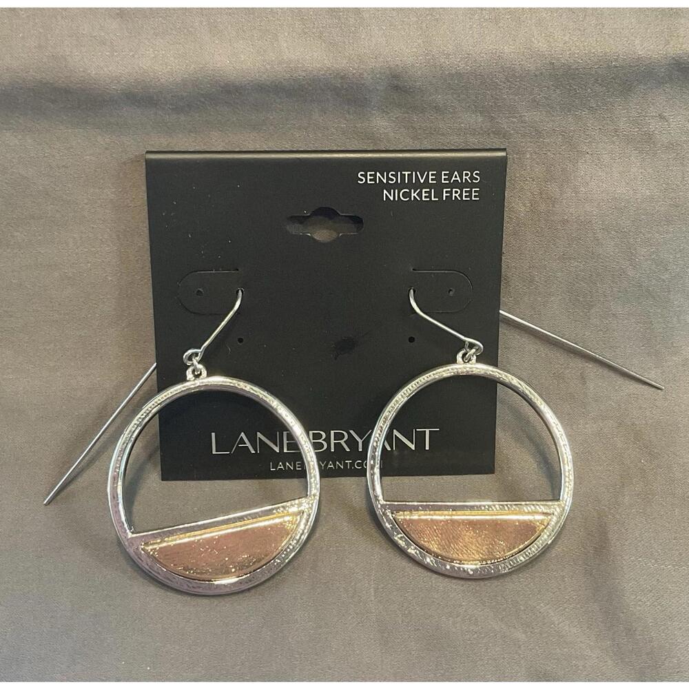 NWT Lane Bryant Nickel Free Silver Tone & Good Tone Dangle Earrings #1429